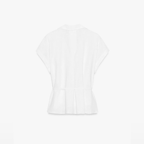 ZARA Belted Linen Blouse - Picture 8 of 9